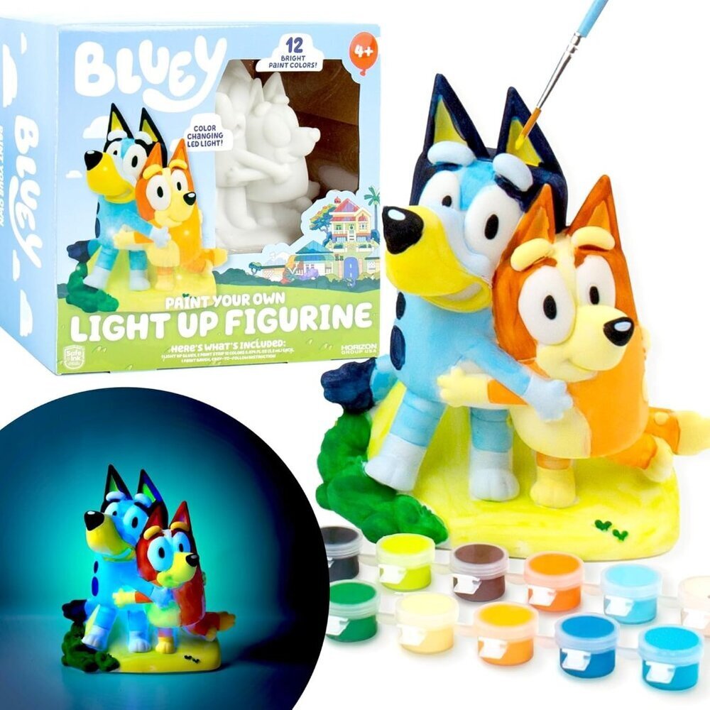 Bluey Paint Your Own Light Up Figurine Craft Kit Kids DIY Painting Toy Set NEW